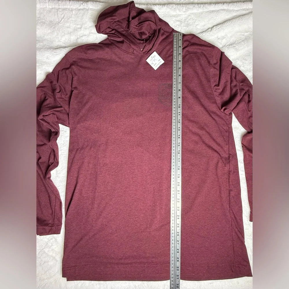 Departwest Men’s Maroon Lightweight Pullover Hoodie - Picture 6 of 8